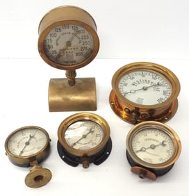 (5) Steam gauges from Westinghouse, Crosby, Ashcroft and more