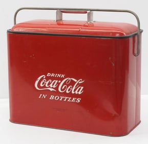 Coca Cola 'airline' pop cooler by Progress Refrigerator Co., 9"x17"x15"H