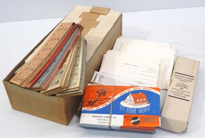 Lot of assorted NEW postcards from New York & Vermont, postcard plastic holders & coupons
