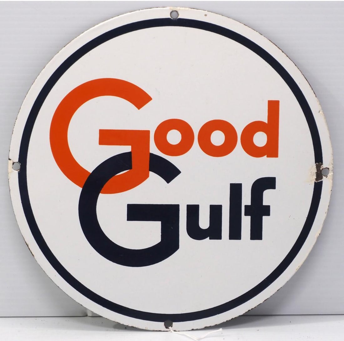 10.5"dia. SSP Good Gulf sign (1 of 4)
