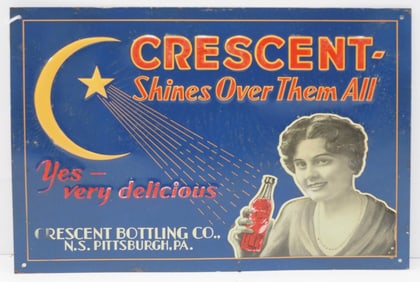 13.5"x9.5" SST embossed Crescent Bottling Co. sign