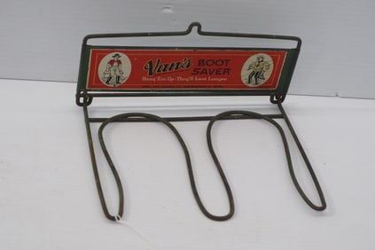 Van's Boot Saver wall-mount rack with great color and graphics, 8"W