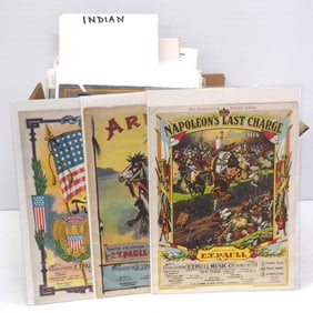 Lot of assorted composed music booklets with graphics of Indians, Cats, Horses and more!