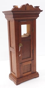 Salesman sample wooden grandfather clock body marked on bottom A. Vasarkovy, Cabinet Maker, Newark