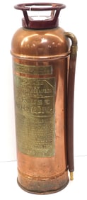 Brass fire extinguisher by Miller-Peerless Mfg. Co.