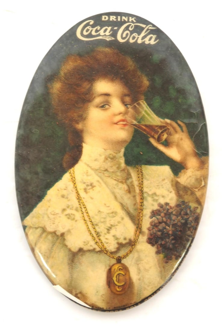 Early Coca Cola celluloid mirror: Early Coca Cola celluloid mirror, 1.25"x2.75" - mirror is Good
