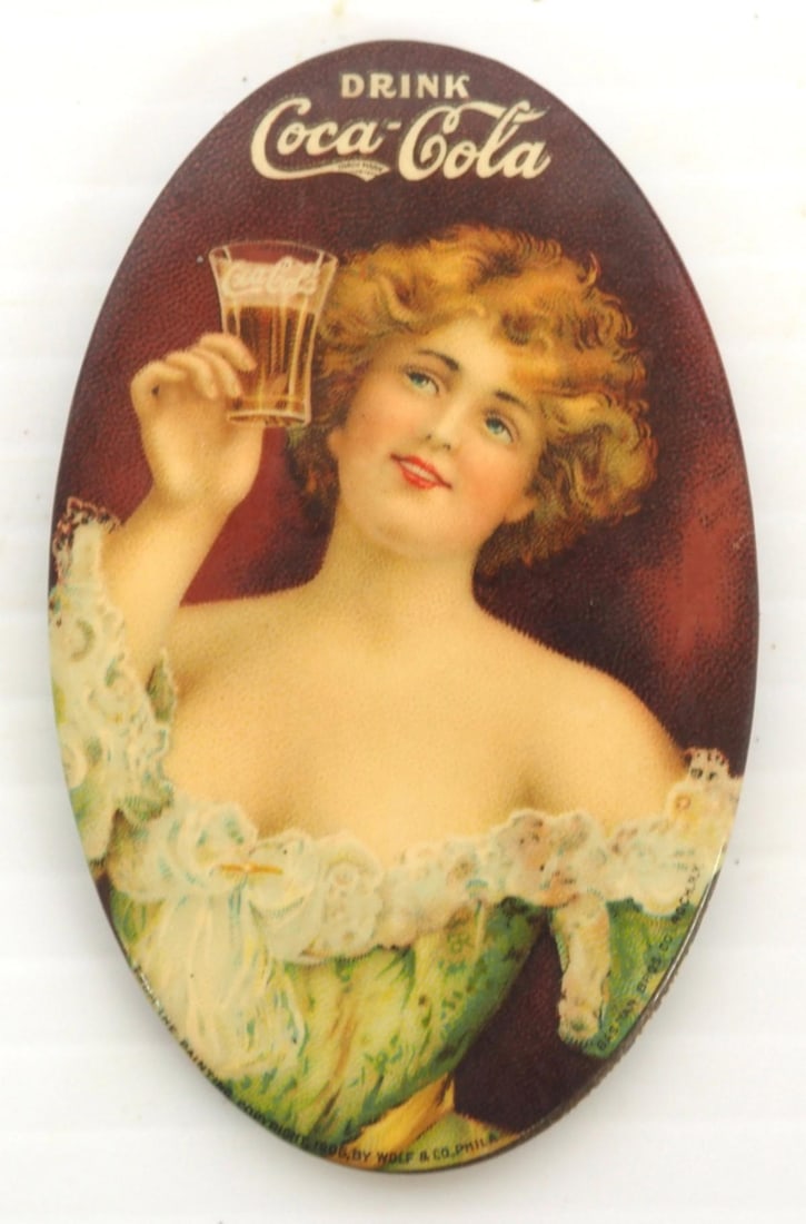Early Coca Cola celluloid mirror: Early Coca Cola celluloid mirror, 1.25"x2.75" - mirror is Rough