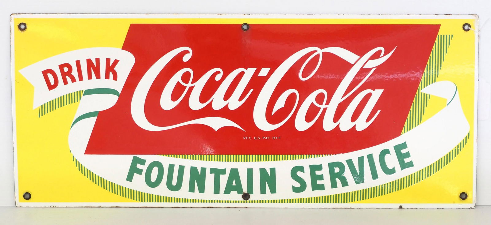 Drink Coca Cola, Fountain Service sign