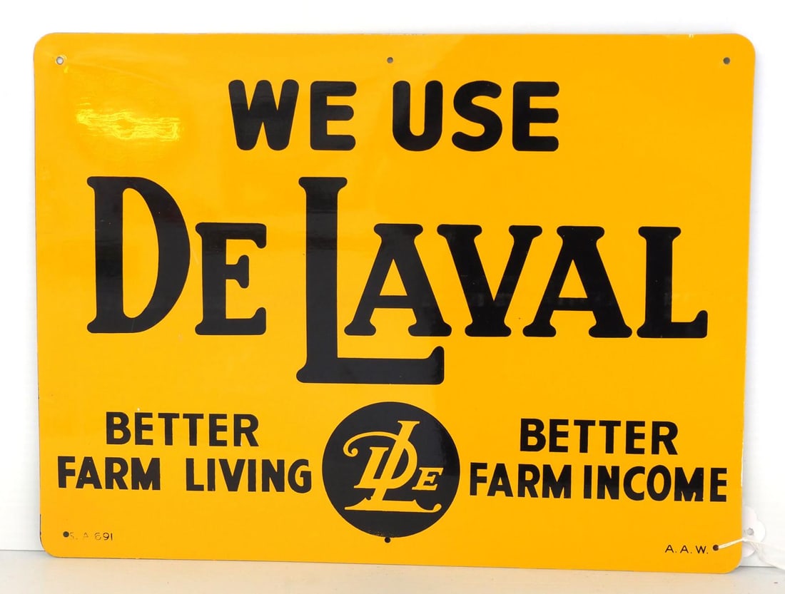 We Use DeLaval sign: 16"x12" SST We Use DeLaval sign, marked AAW S.A. 691 - Excellent