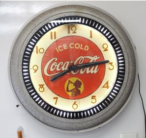 Ice Cold Coca Cola neon spinner clock
