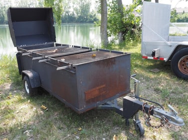 BBQ trailer with smoker area