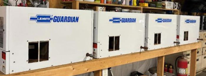 (4) 100,000 BTU L.B. White Guardian forced air heaters