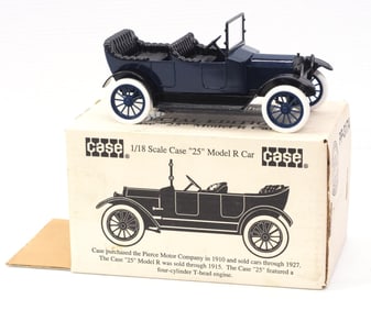 Case "25" Model R car in dark blue
