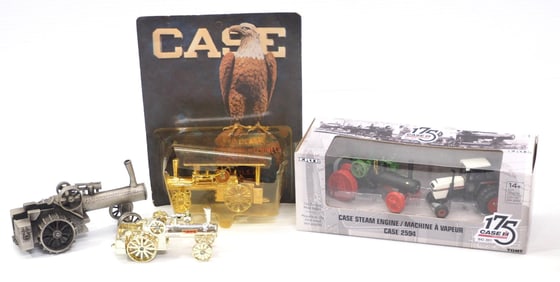 Assorted Case Steam Engines including a NIB set & pewter model