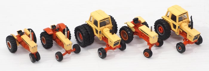 (5) Various scale Case Tractors