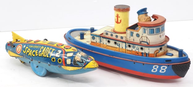 Space Cadet wind-up / Modern Toys tugboat