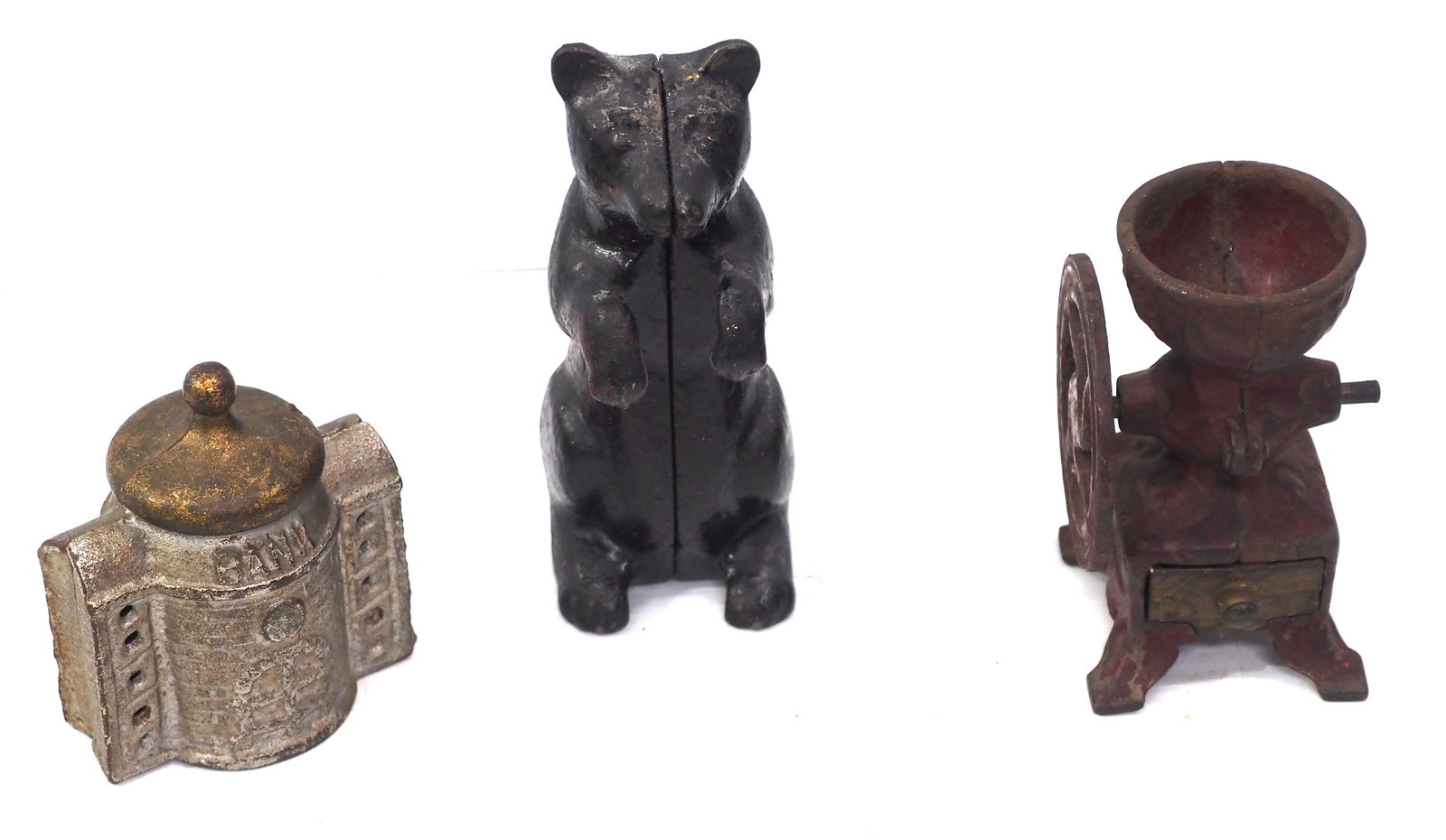 (3) Small cast iron banks (1 of 2)