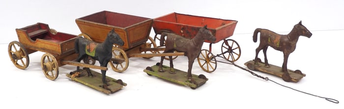 Tin horses & wagons