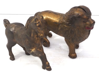 (2) Cast animal-shaped still banks