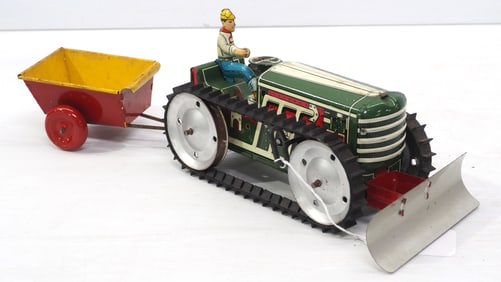 Marx wind-up Climbing Crawler with trailer