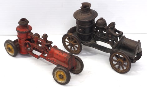 (2) Cast iron fire pumpers