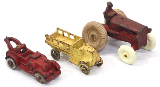 (3) Small cast iron toys