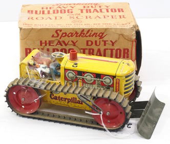 Marx Sparkling Bulldog Tractor with Road Scraper