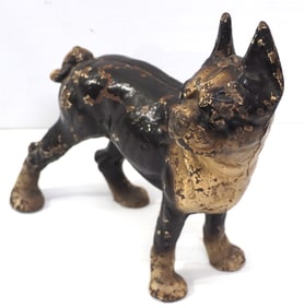Cast iron Boston Terrier right-facing door stop