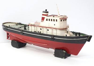 Wooden model tugboat