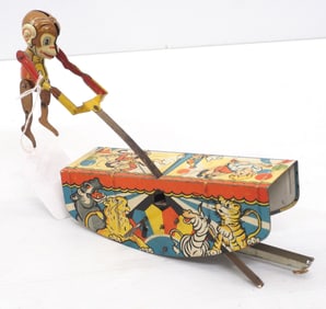 Marx wind-up Acrobatic Marvel monkey toy