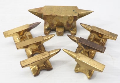 (7) Brass miniature anvils