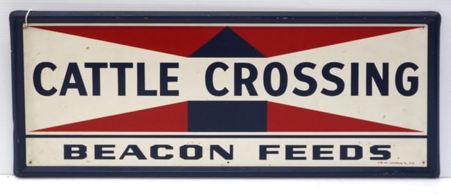 Beacon Feeds Cattle Crossing sign
