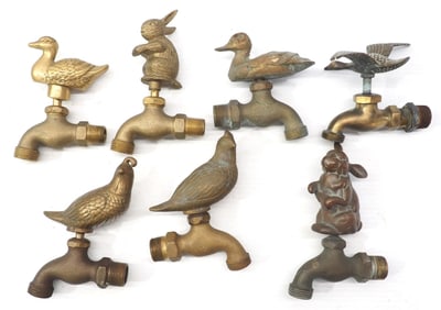 (7) Faucets with animal and bird-shaped handles