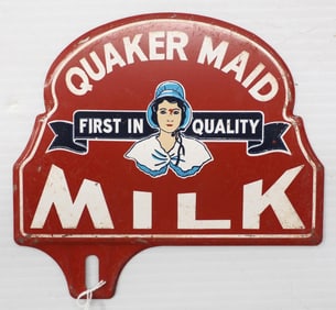 Quaker Maid Milk tin license plate topper