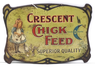 Crescent Chick Feed sign