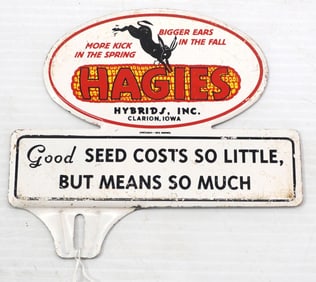 Hagies Hybrids tin license plate topper
