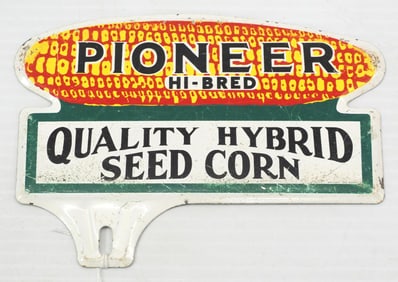 Pioneer Hi-Bred Seed Corn tin license plate topper