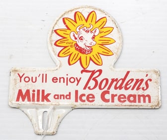 Borden's Milk and Ice Cream license plate topper