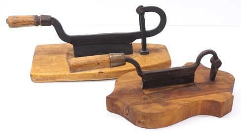 (2) Early wood-handle tobacco choppers