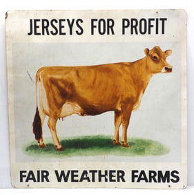 Jerseys For Profit sign for Fair Weather Farms