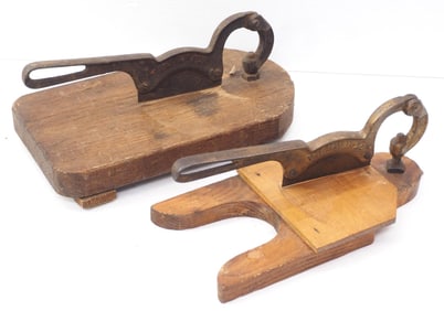 (2) Early wood-handle tobacco choppers