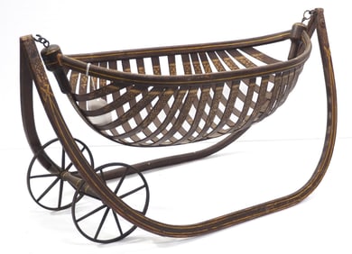 Early wooden salesman sample field cradle
