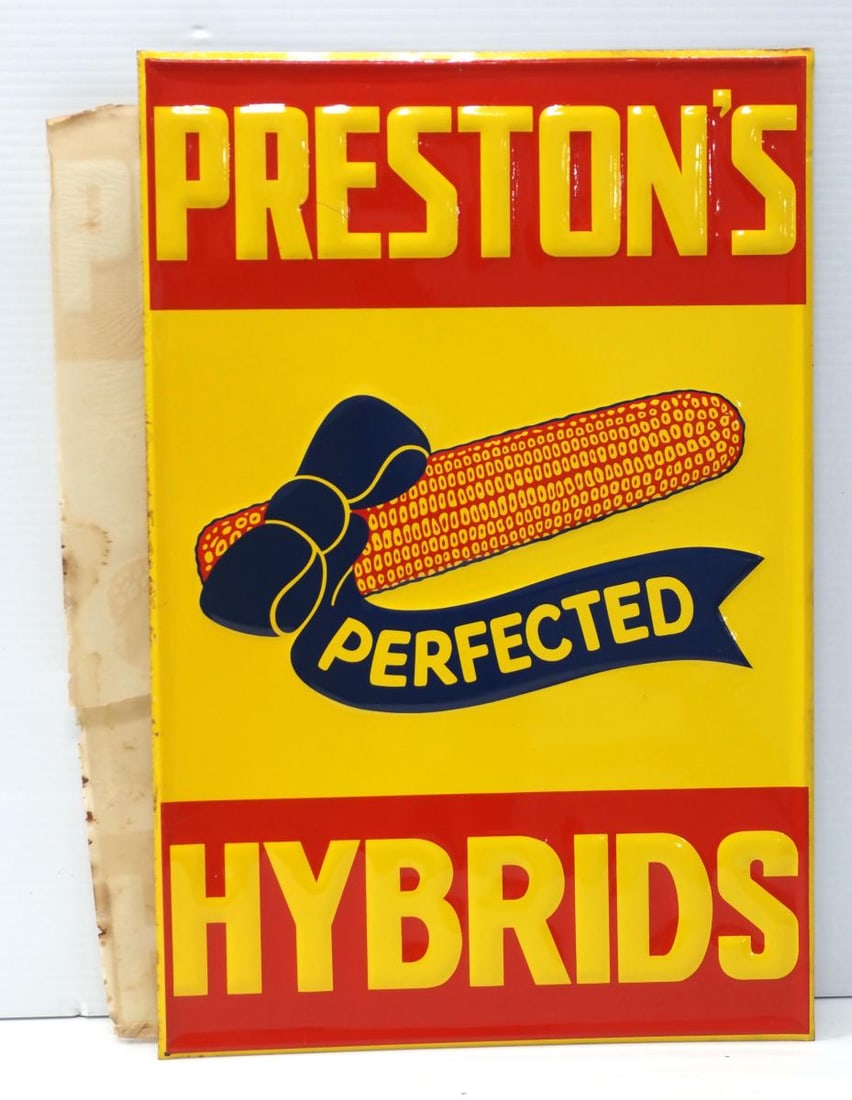 NOS Preston's Perfected Hybrids sign (1 of 2)