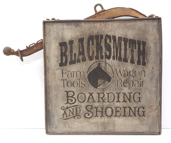 Blacksmith sign with hame hanger