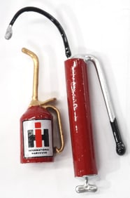 Miniature International oil can & grease gun set