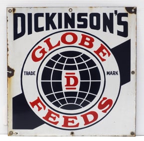 Dickinson's Globe Feeds sign