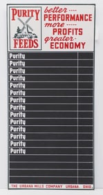 Purity Feeds chalkboard price sign