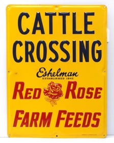 Red Rose Farm Feeds 'Cattle Crossing' sign