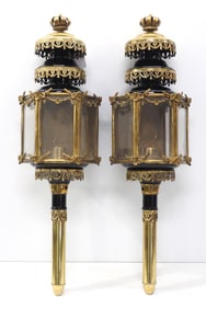 Pair of fancy hearse lamps