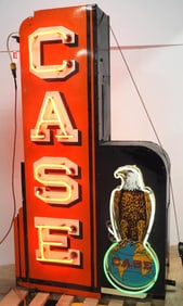 Case neon sign with eagle on world, WOW!